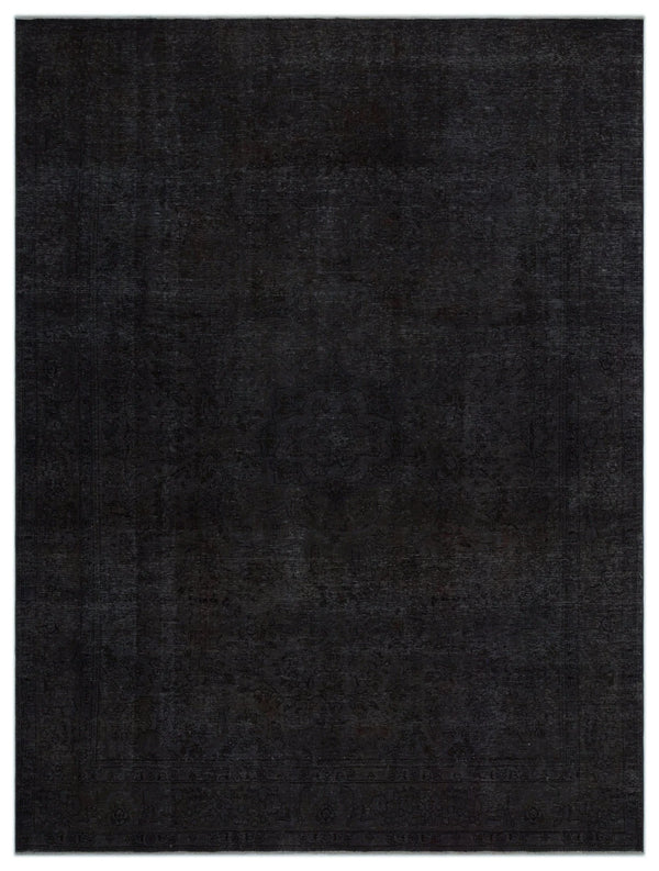 Gri Eskitme Madalyonlu Yün Halı 289x386