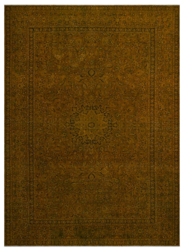 Sarı Eskitme Klasik Yün Halı 294x406