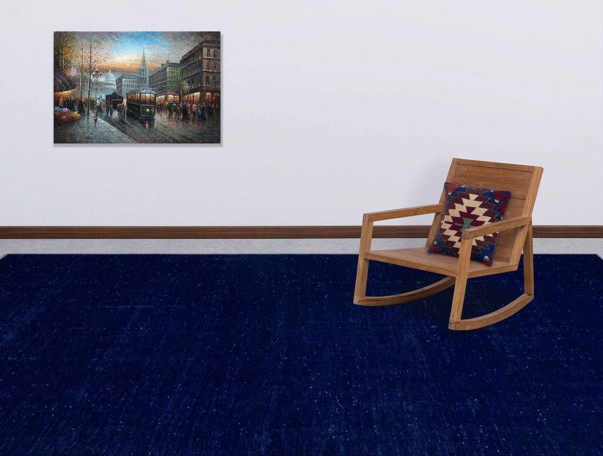 Epir Mavi Eskitme Yün El Dokuma Halısı 241 x 340 Apex Unique