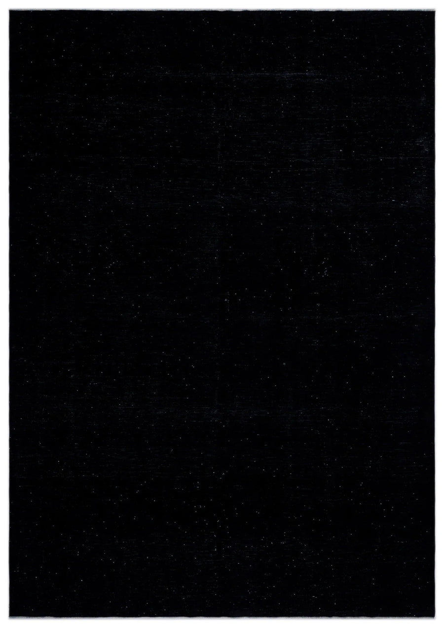Modern Black Low Pile Hand-Knotted Wool Rug 291x418 cm (9'7" x 13'9") – in the living room