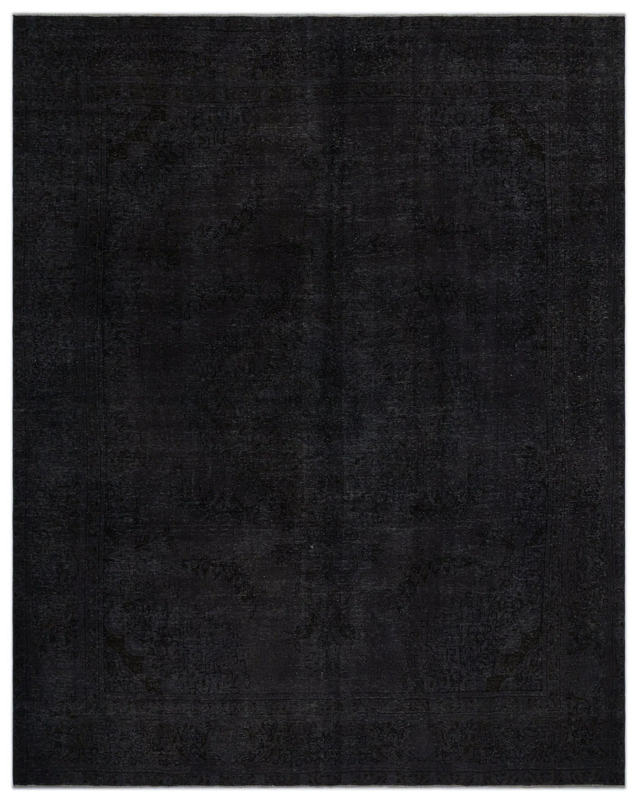 Schwarzer handgeknüpfter Wollteppich mit Textur 285x365 cm – im Wohnzimmer