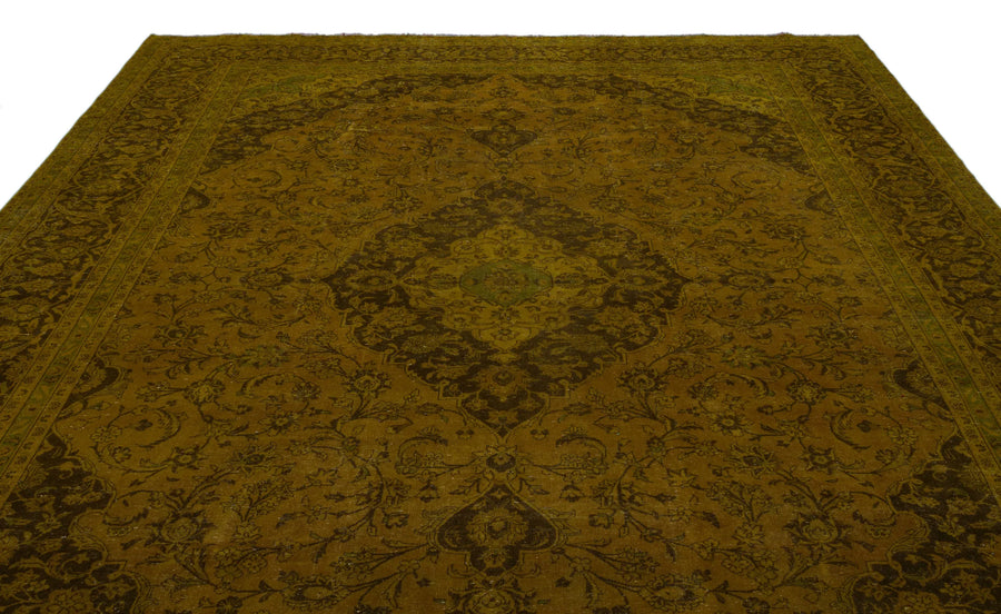 Sarı Eskitme Klasik Yün Halı 289x390