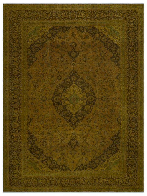 Sarı Eskitme Klasik Yün Halı 289x390