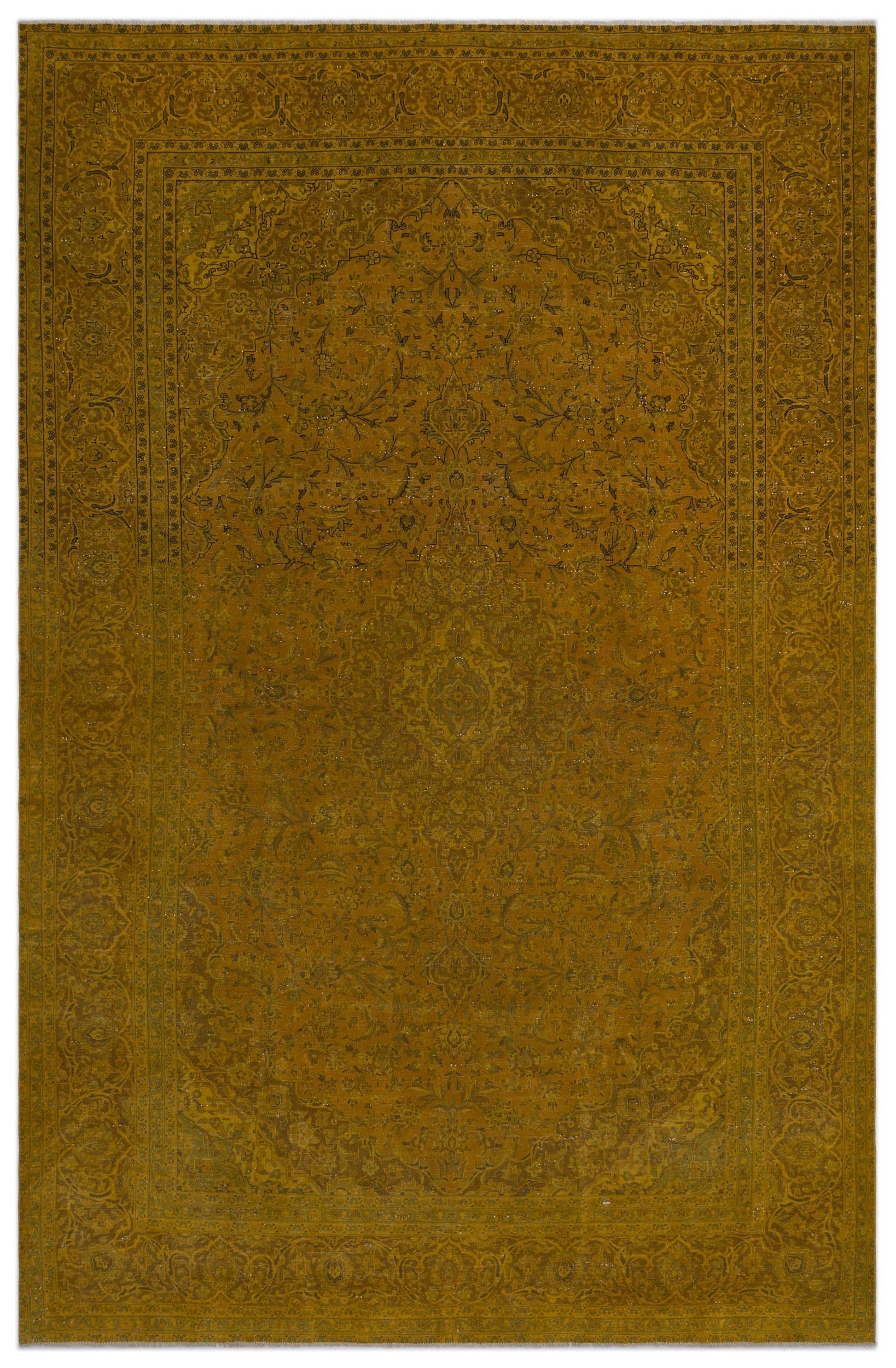 Epir Sarı Eskitme Yün El Dokuma Halısı 282 x 431 Apex Unique