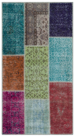 Iskece Bej Patchwork Yün El Dokuma Halısı 080 x 150 Apex Unique