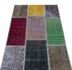 Iskece Bej Patchwork Yün El Dokuma Halısı 080 x 150 Apex Unique