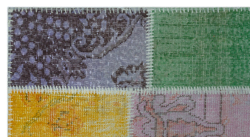 Iskece Bej Patchwork Yün El Dokuma Halısı 080 x 150 Apex Unique