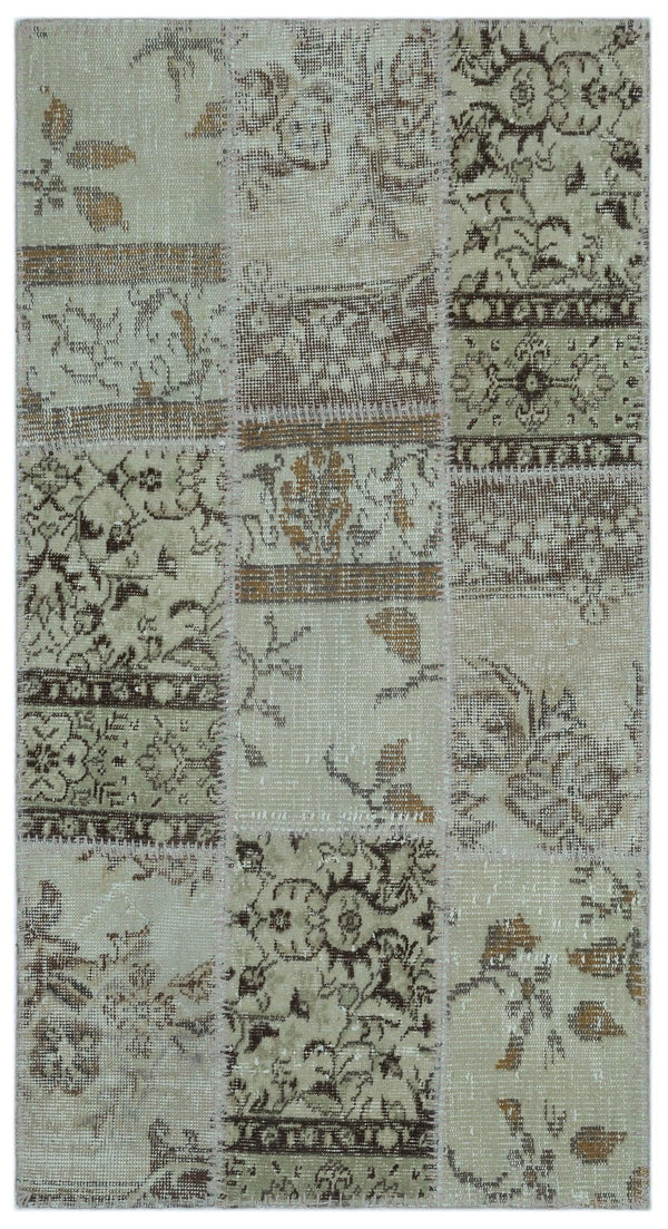 Bej Anadolu Bohem Eskitme Yün Halı 80x150 - Özel Seri