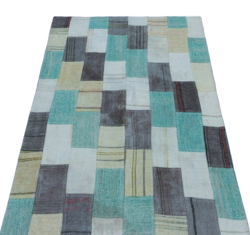 Teselya Bej Patchwork Yün El Dokuma Halısı 083 x 154 Apex Unique