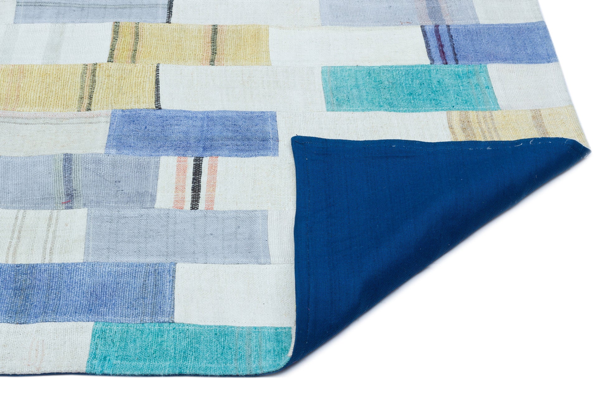 Teselya Bej Patchwork Yün El Dokuma Halısı 081 x 148 Apex Unique
