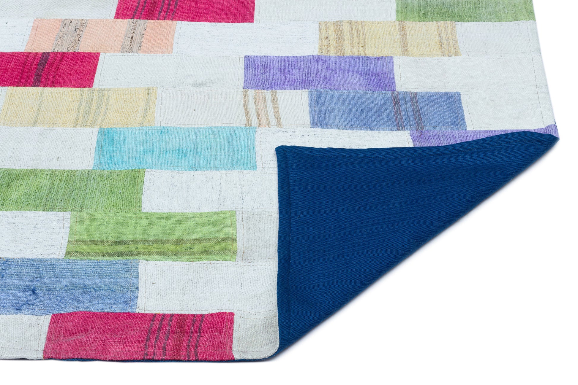 Teselya Bej Patchwork Yün El Dokuma Halısı 091 x 140 Apex Unique