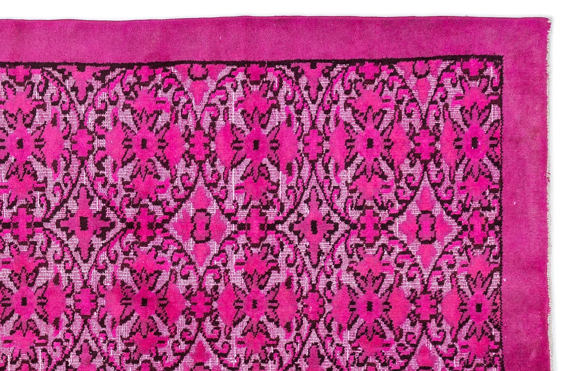 Pembe Anadolu Bohem Çiçekli Yün Halı 189x295 - Özel Seri