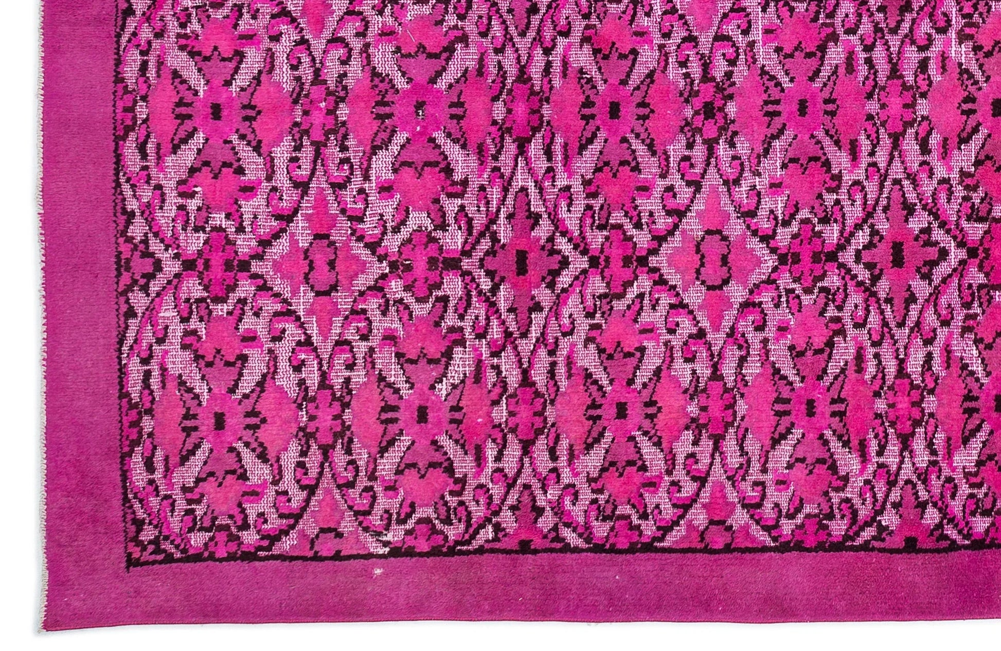 Pembe Anadolu Bohem Çiçekli Yün Halı 189x295 - Özel Seri