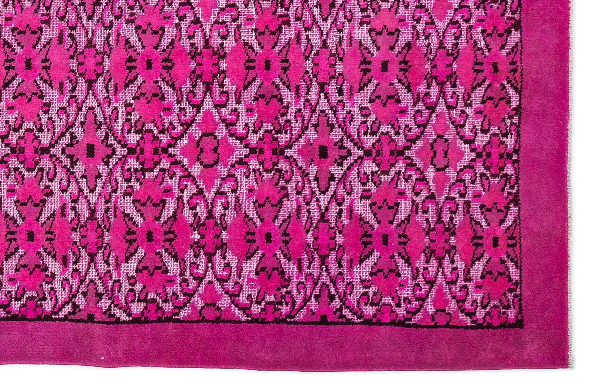 Pembe Anadolu Bohem Çiçekli Yün Halı 189x295 - Özel Seri