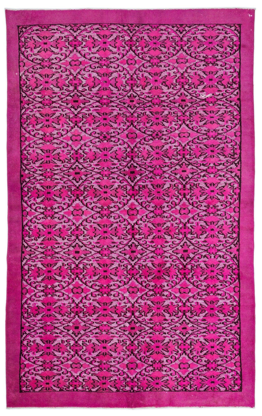 Pembe Anadolu Bohem Çiçekli Yün Halı 189x295 - Özel Seri