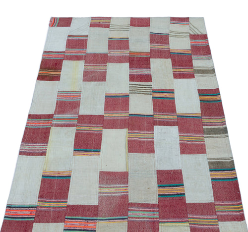 Teselya Bej Patchwork Yün El Dokuma Halısı 083 x 156 Apex Unique