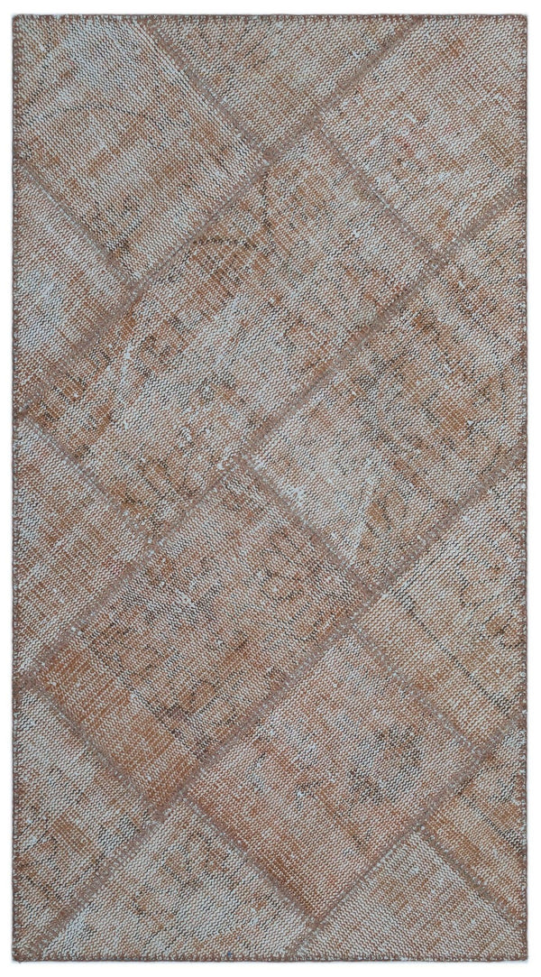 Bej Ekru Anadolu Eskitme Modern Yün Halı 80x150 - Özel Seri
