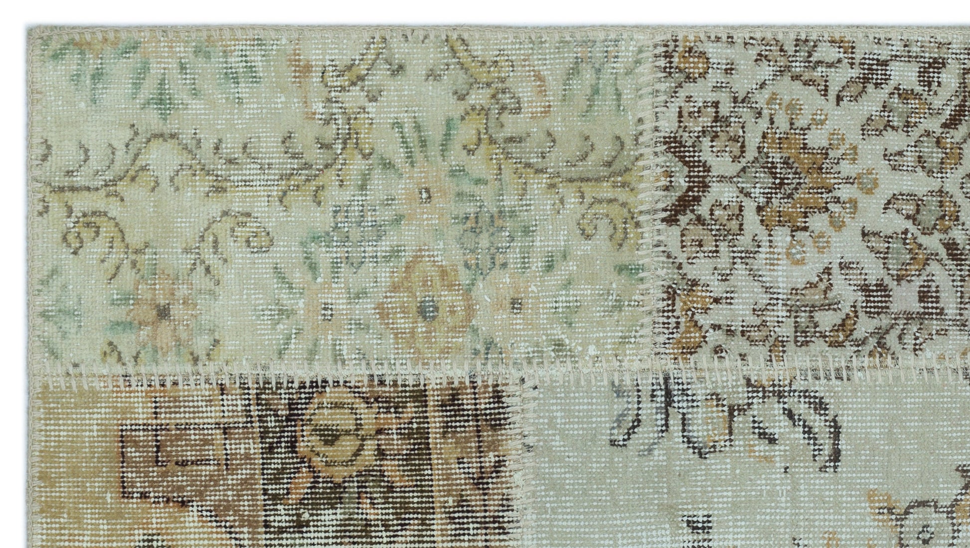 Iskece Yeşil Eskitme Yün El Dokuma Halısı 080 x 150 Apex Unique