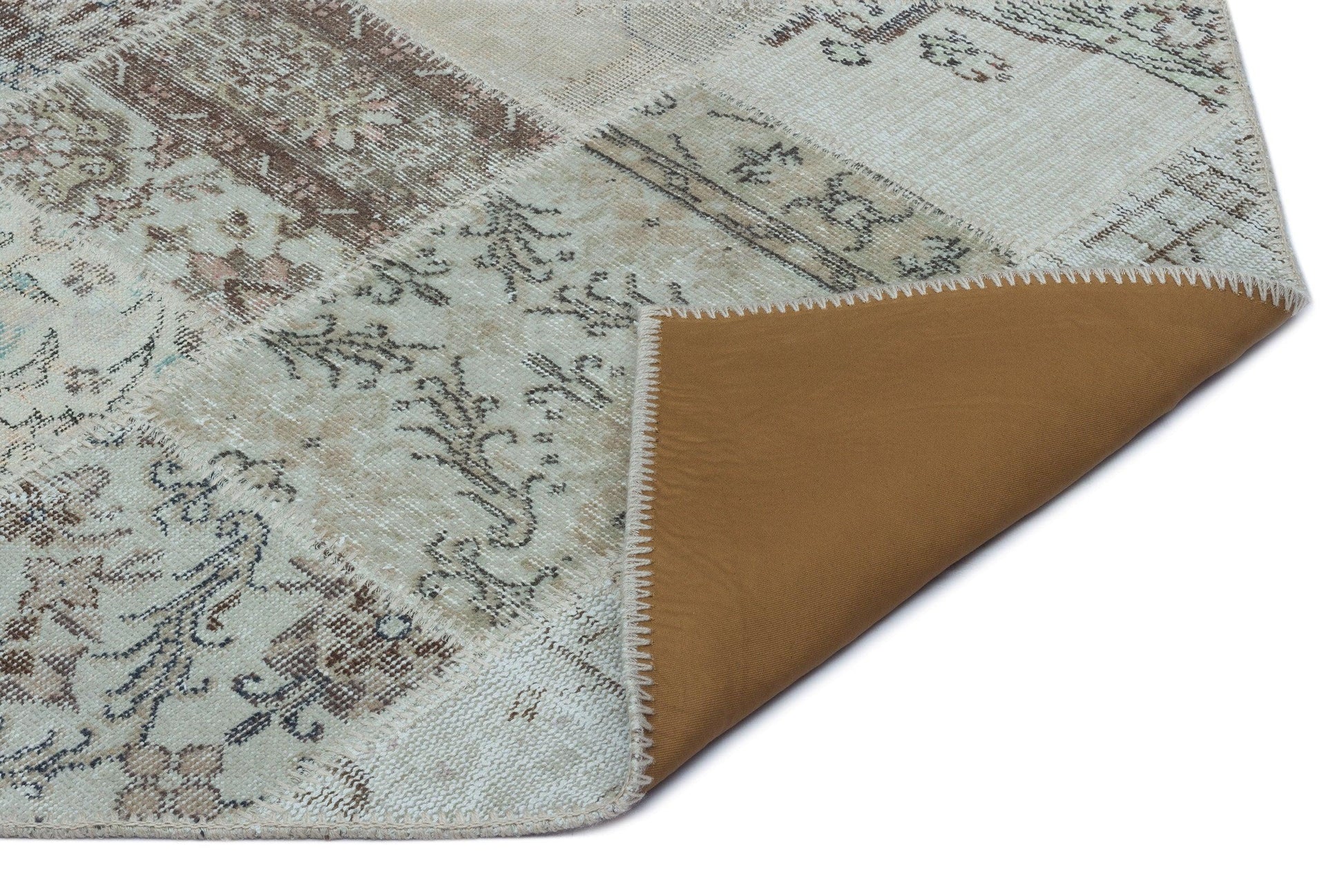 Bej Anadolu Eskitme Geometrik Yün Halı 80x150 - Özel Seri