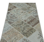 Bej Anadolu Eskitme Geometrik Yün Halı 80x150 - Özel Seri