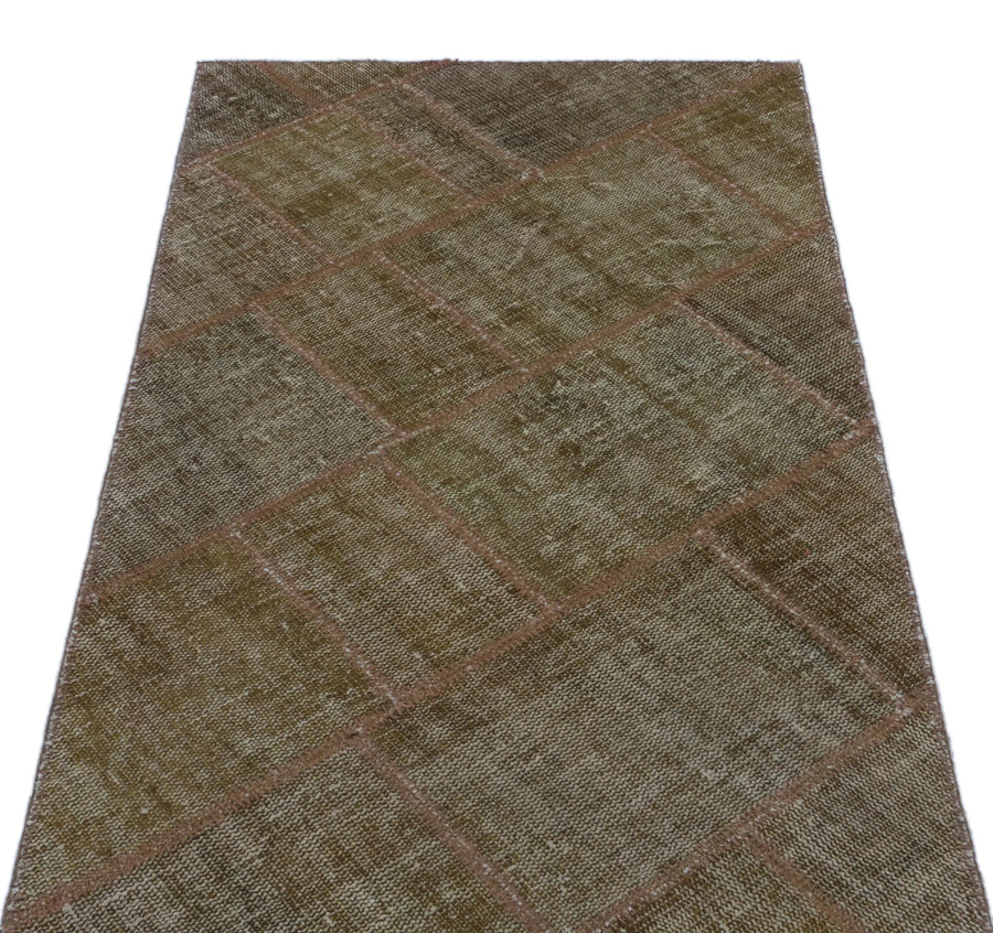 Bej Hardal Anadolu Eskitme Geometrik Yün Halı 80x150 - Özel Seri