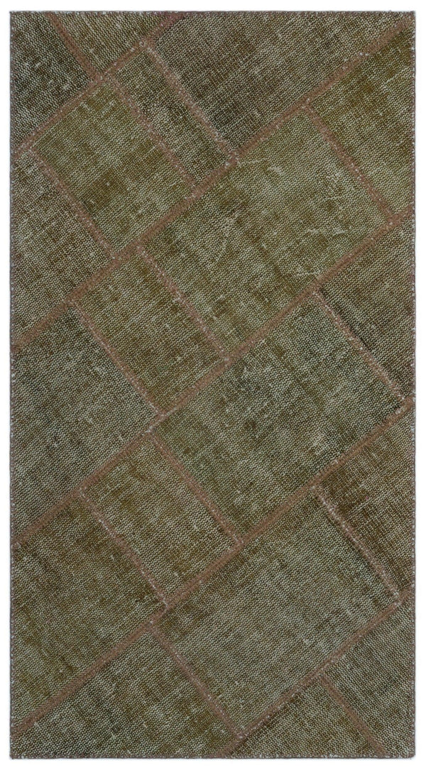 Bej Hardal Anadolu Eskitme Geometrik Yün Halı 80x150 - Özel Seri