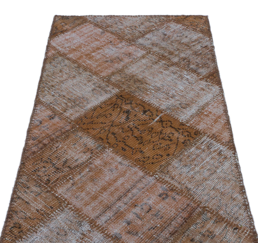 Bej Krem Anadolu Eskitme Vintage Yün Halı 80x150 - Özel Seri