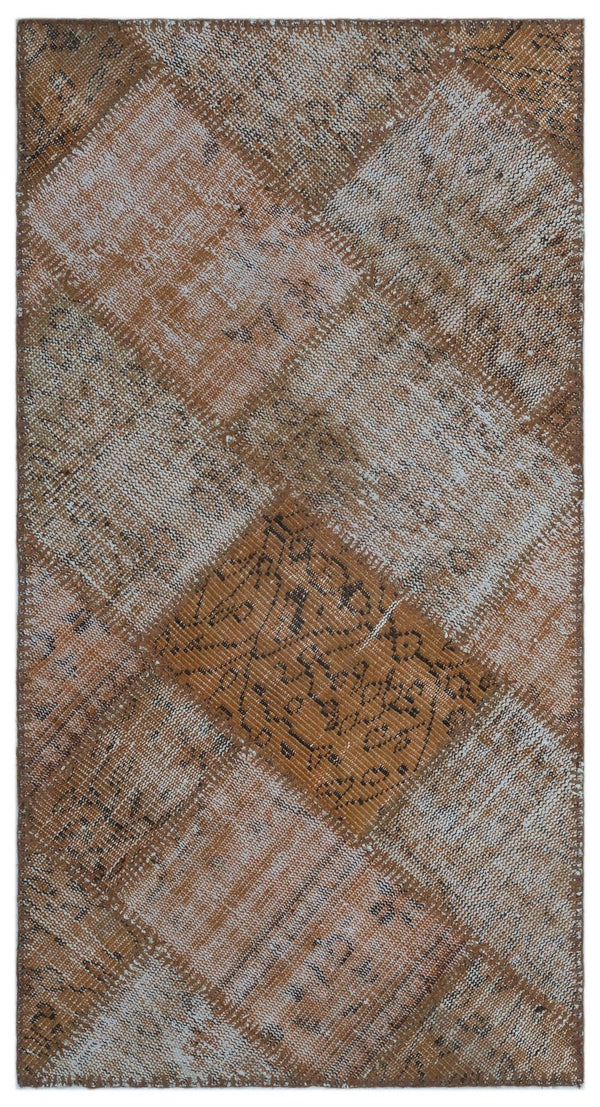 Bej Krem Anadolu Eskitme Vintage Yün Halı 80x150 - Özel Seri