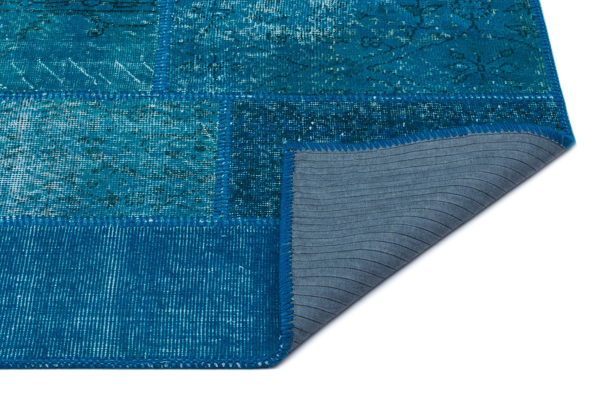Iskece Turkuaz Eskitme Yün El Dokuma Halısı 080 x 150 Apex Unique