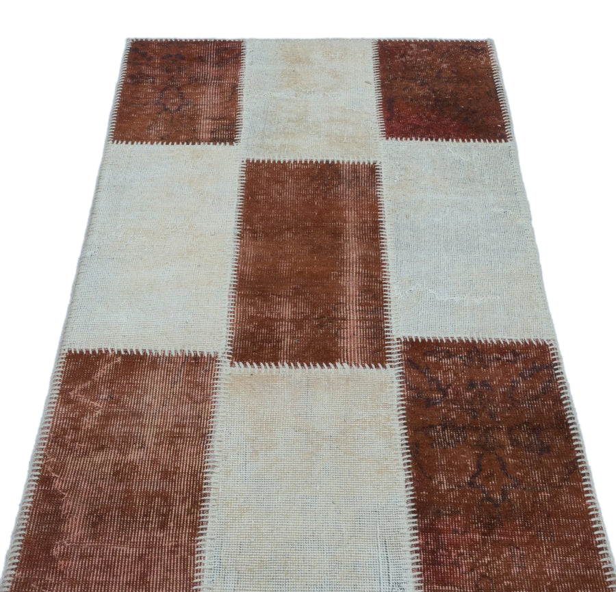 Bej Krem Anadolu Eskitme Modern Yün Halı 80x150 - Özel Seri