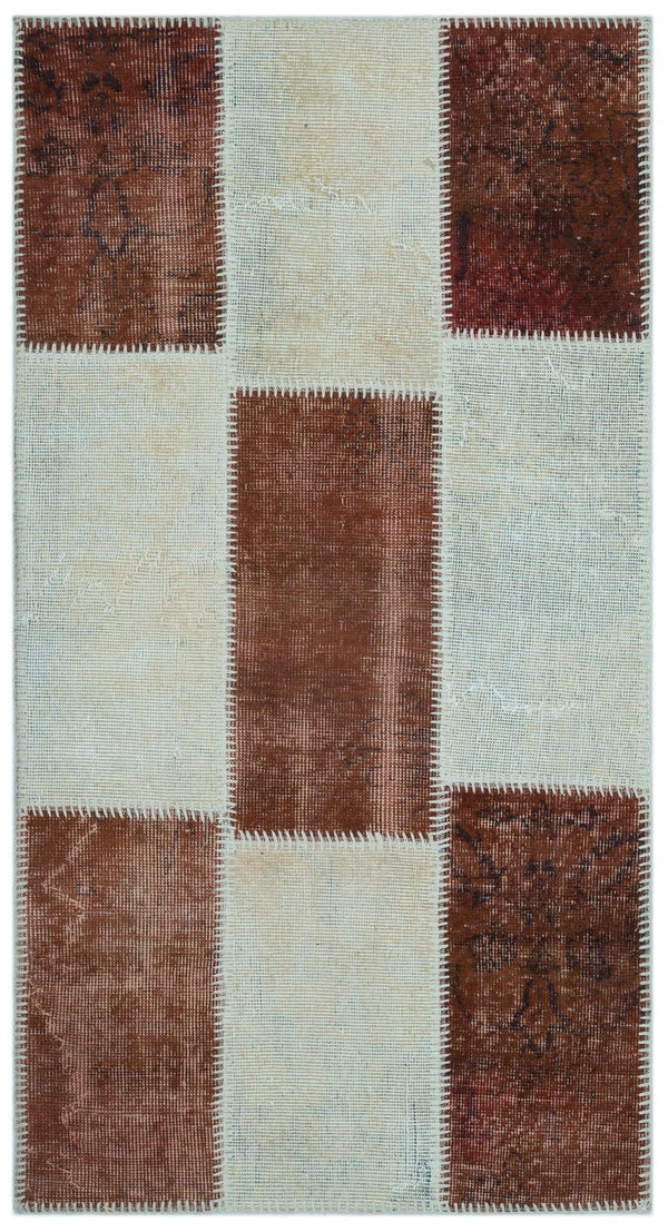 Bej Krem Anadolu Eskitme Modern Yün Halı 80x150 - Özel Seri