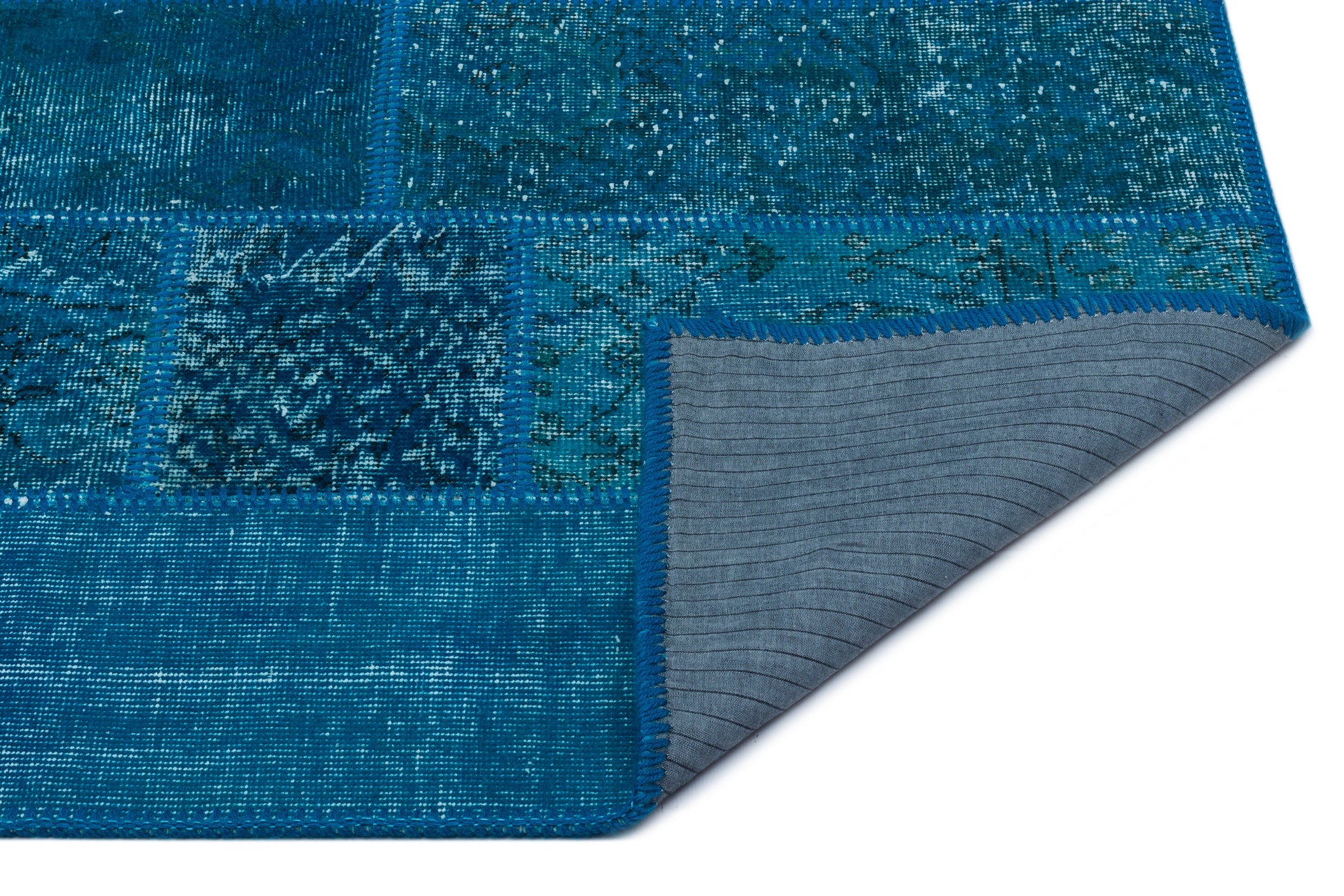 Iskece Turkuaz Eskitme Yün El Dokuma Halısı 080 x 150 Apex Unique