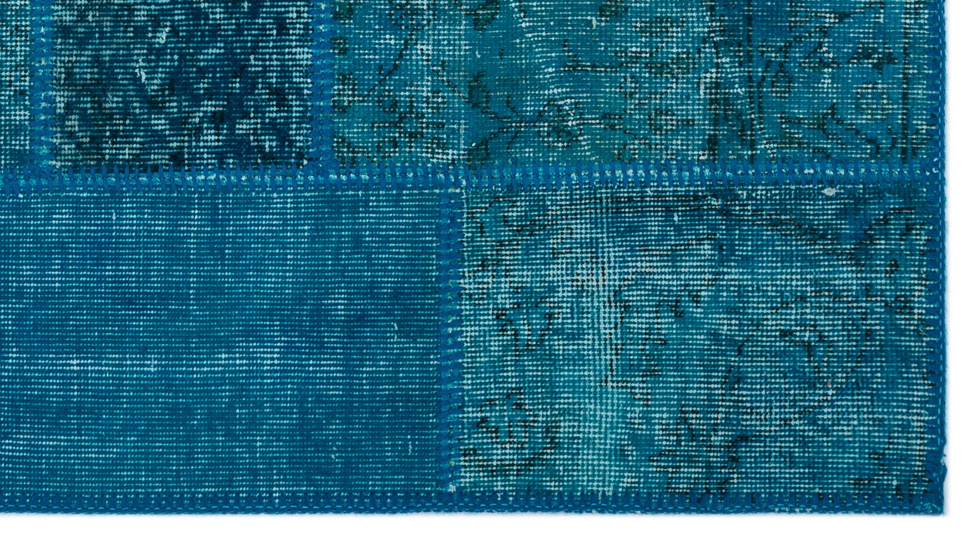 Iskece Turkuaz Eskitme Yün El Dokuma Halısı 080 x 150 Apex Unique