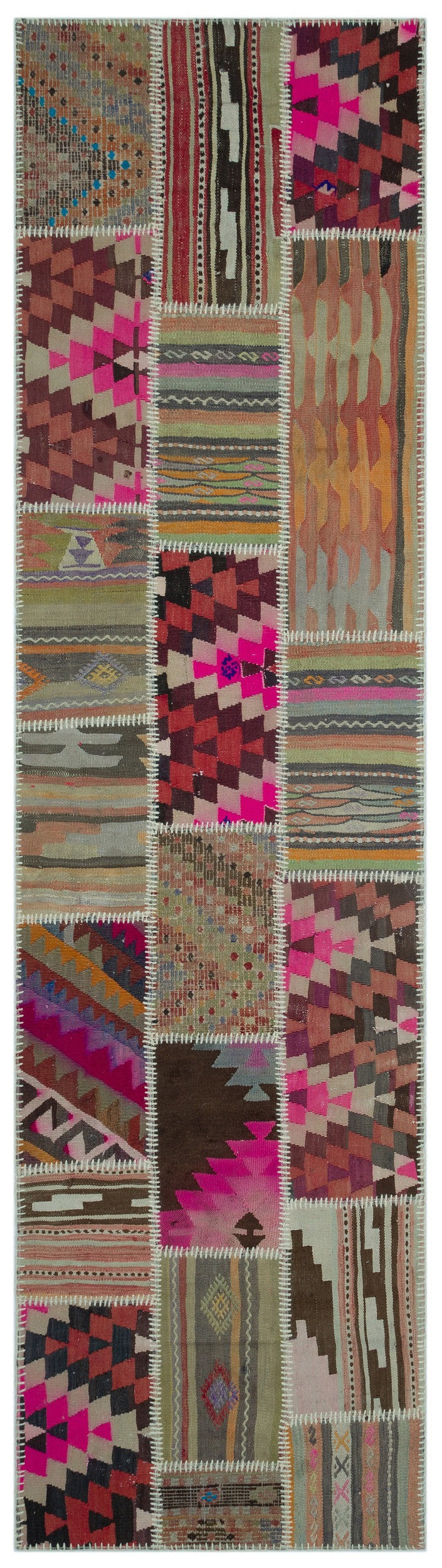 Teselya Bej Eskitme Yün El Dokuma Halısı 080 x 300 Apex Unique