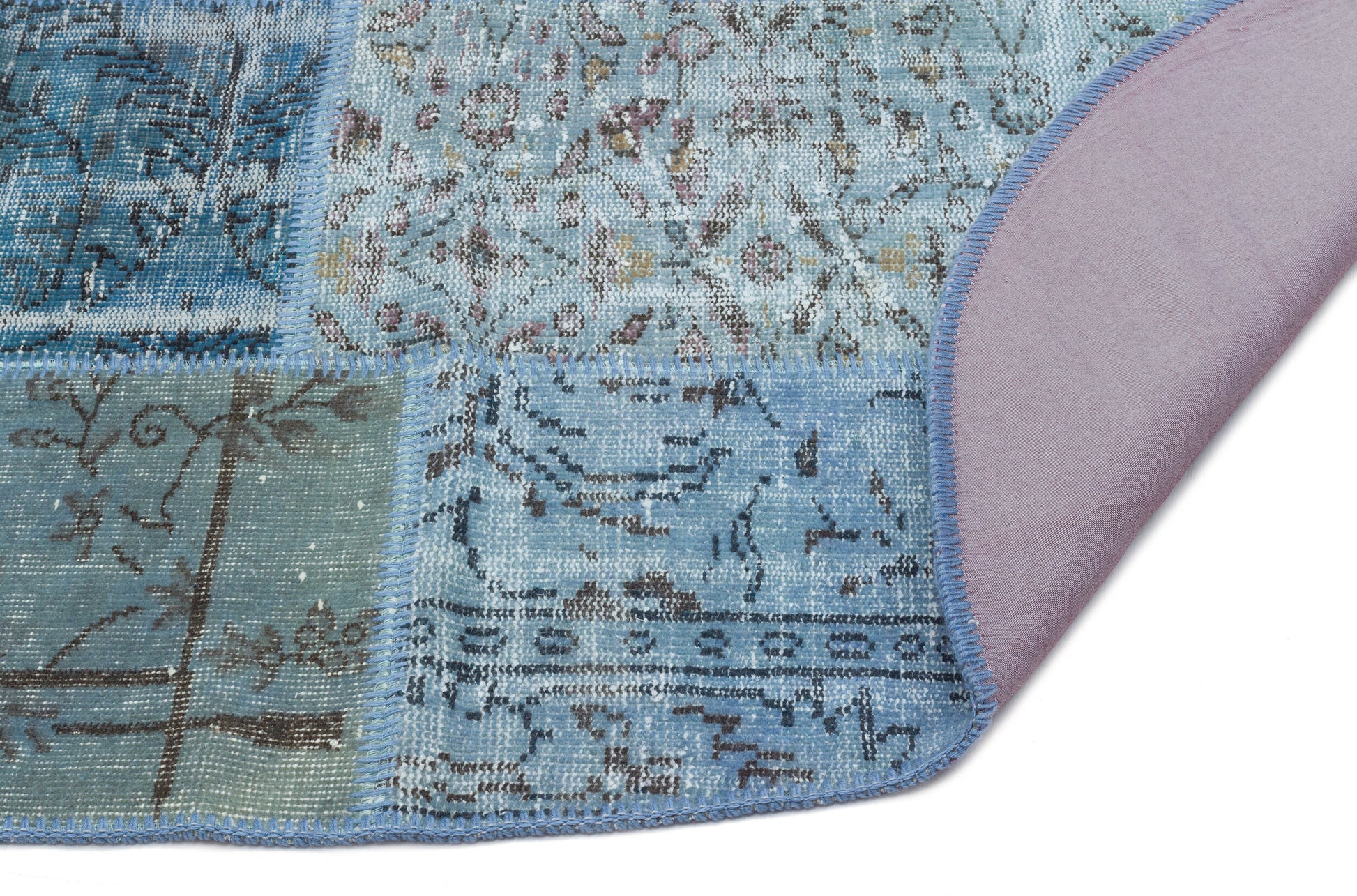 Iskece Mavi Eskitme Yün El Dokuma Halısı 160 x 230 Apex Unique