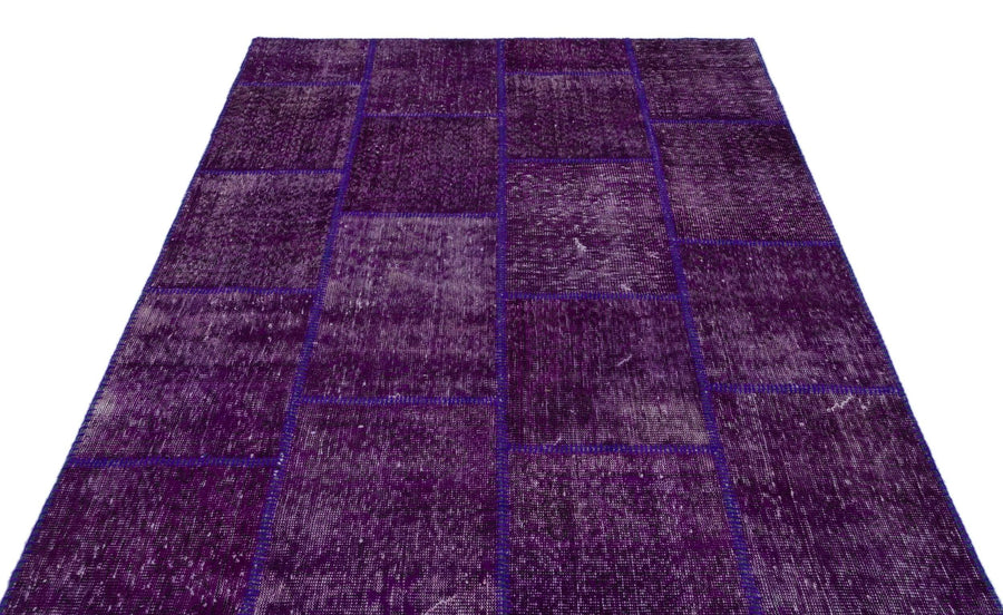 Beyaz Lila Anadolu Bohem Eskitme Yün Halı 160x230 - Özel Seri