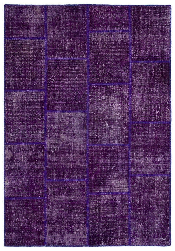 Beyaz Lila Anadolu Bohem Eskitme Yün Halı 160x230 - Özel Seri