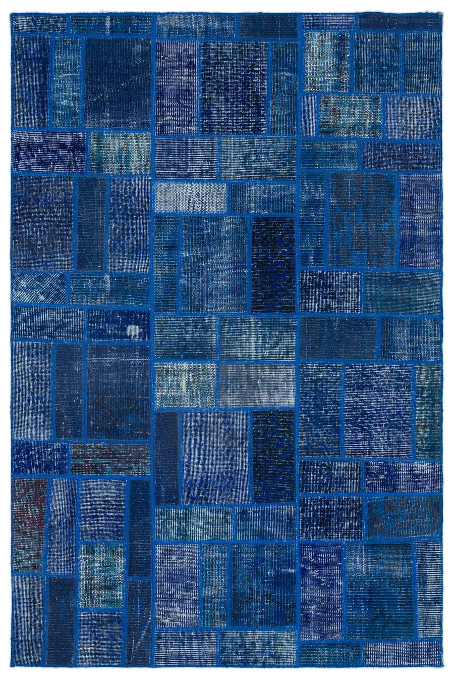 Mavi El Dokuma Halı Geometrik Desenli 120x182 cm 24856 – Oturma odası kullanımı