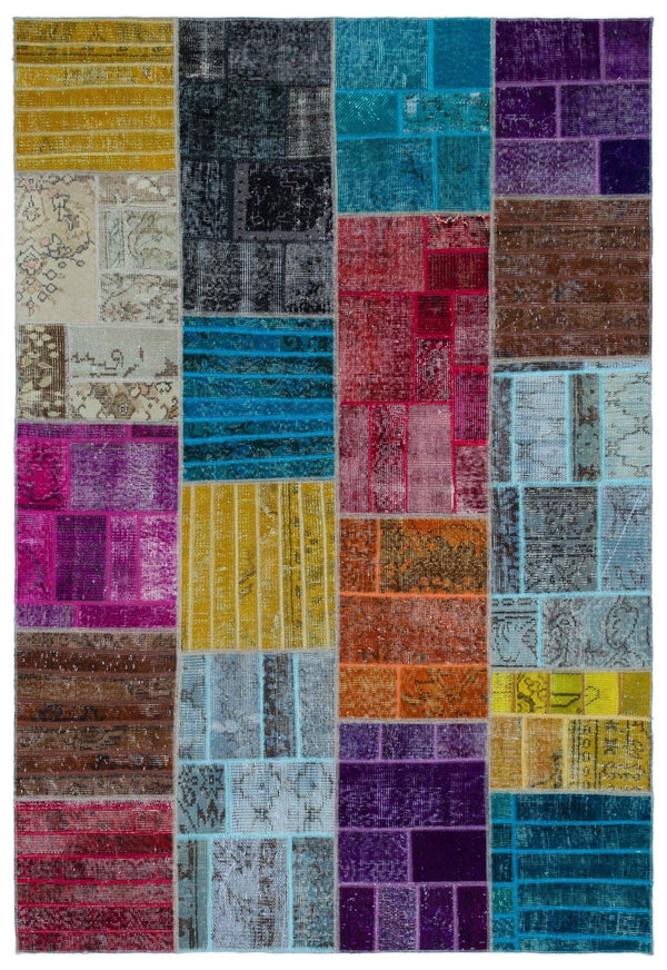 Bej Geometrik Modern Yün Halı 160x230