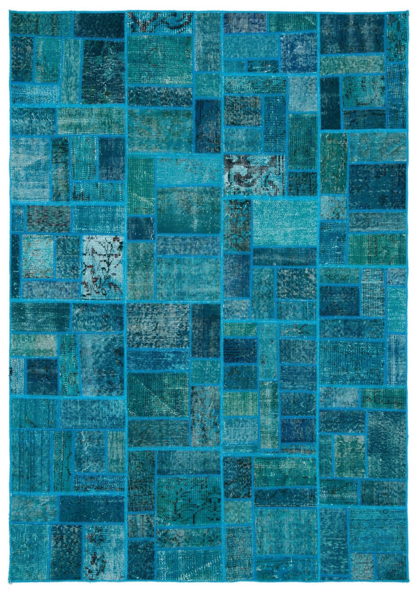 Beyaz Gri Anadolu Eskitme Geometrik Yün Halı 160x230 - Özel Seri
