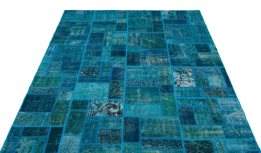 Beyaz Gri Anadolu Eskitme Geometrik Yün Halı 160x230 - Özel Seri