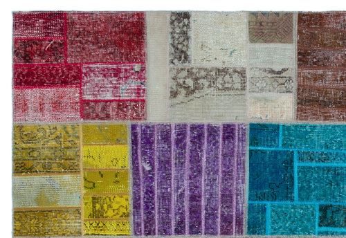 Iskece Bej Patchwork Yün El Dokuma Halısı 160 x 230 Apex Unique