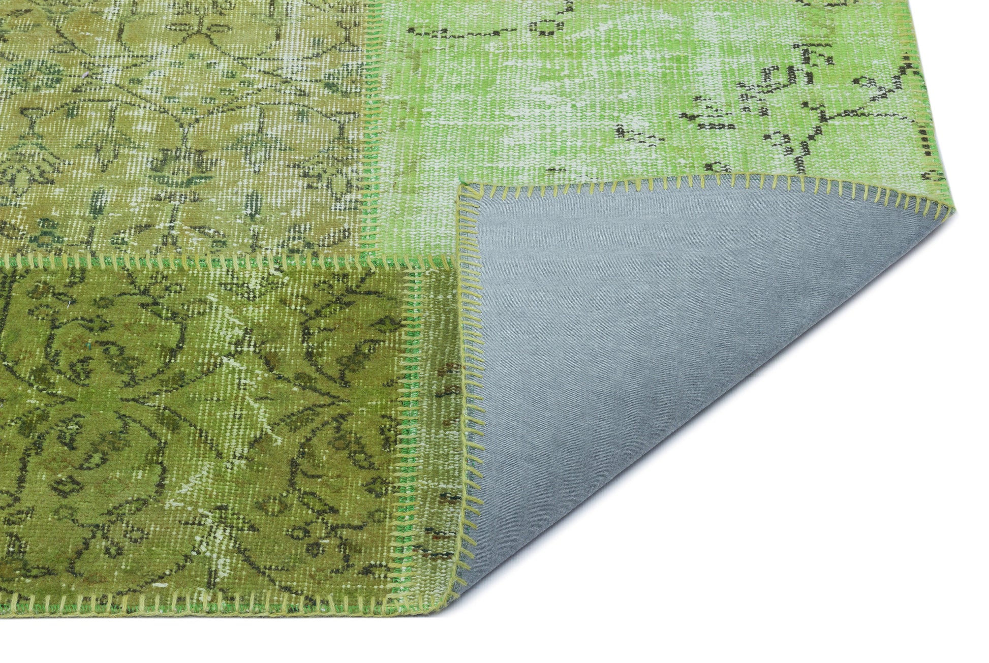 Iskece Yeşil Eskitme Yün El Dokuma Halısı 160 x 230 Apex Unique