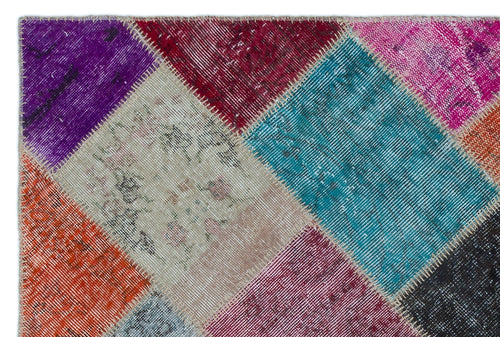 Iskece Bej Patchwork Yün El Dokuma Halısı 120 x 180 Apex Unique