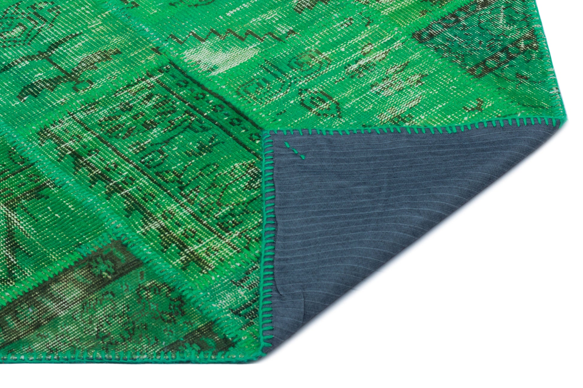 Iskece Yeşil Eskitme Yün El Dokuma Halısı 120 x 180 Apex Unique