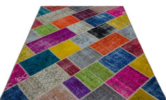 Iskece Bej Patchwork Yün El Dokuma Halısı 160 x 230 Apex Unique