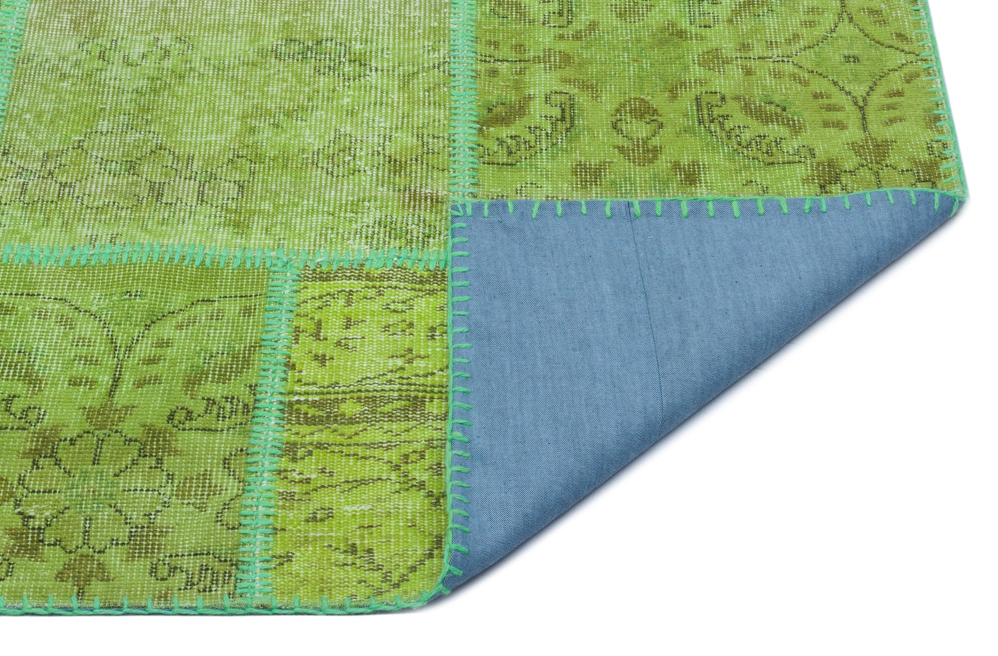Iskece Yeşil Eskitme Yün El Dokuma Halısı 160 x 230 Apex Unique