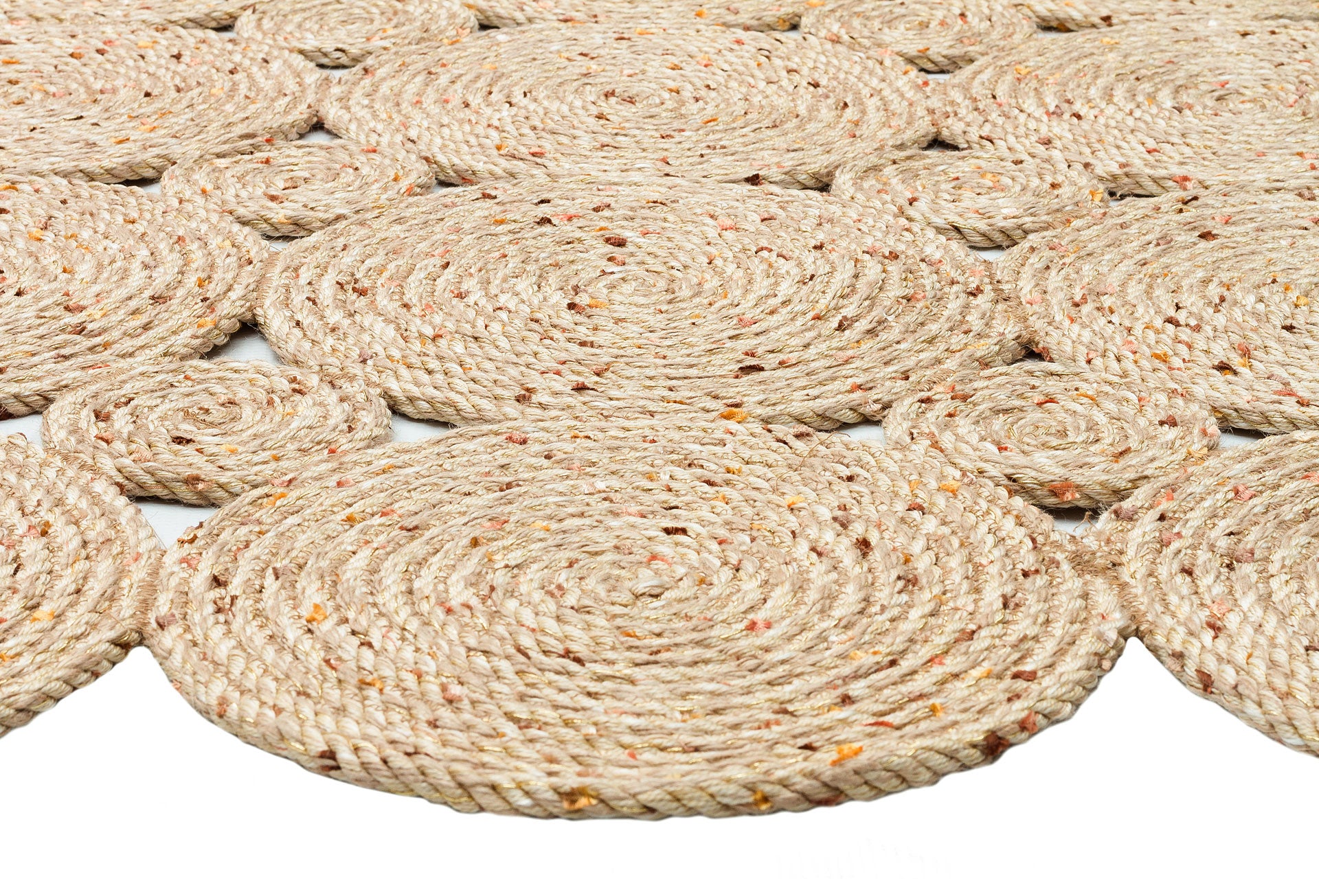 Fort Collins Bej Geometrik Jüt Hasır Görünümlü Örgü Halı Eko