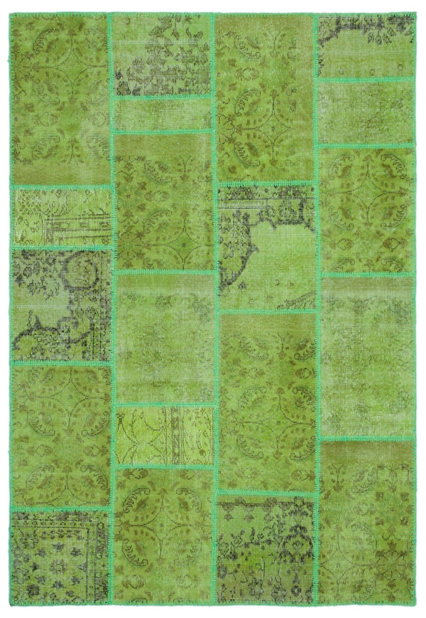 Yeşil Anadolu Bohem Eskitme Yün Halı 160x230 - Özel Seri