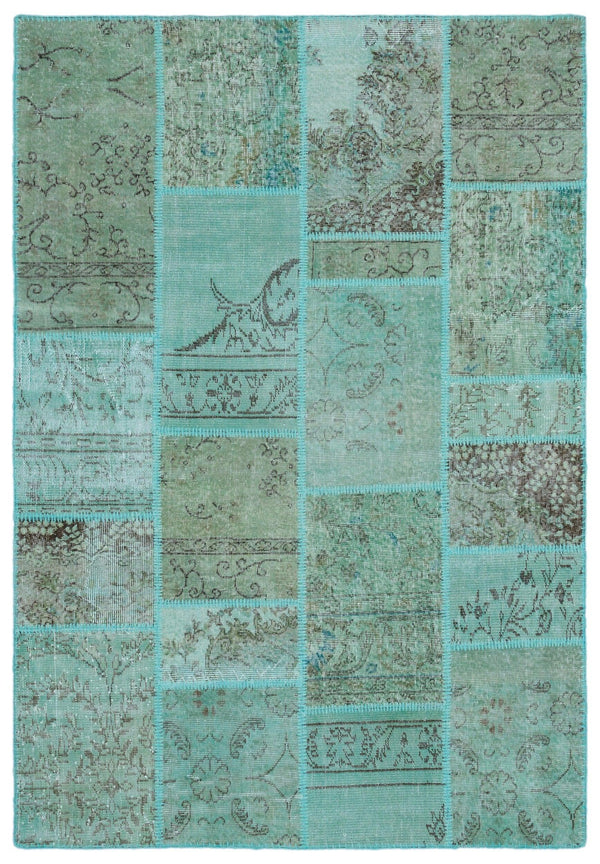 Bej Gri Anadolu Eskitme Geometrik Yün Halı 160x230 - Özel Seri
